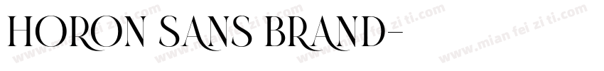 HORON SANS BRAND字体转换